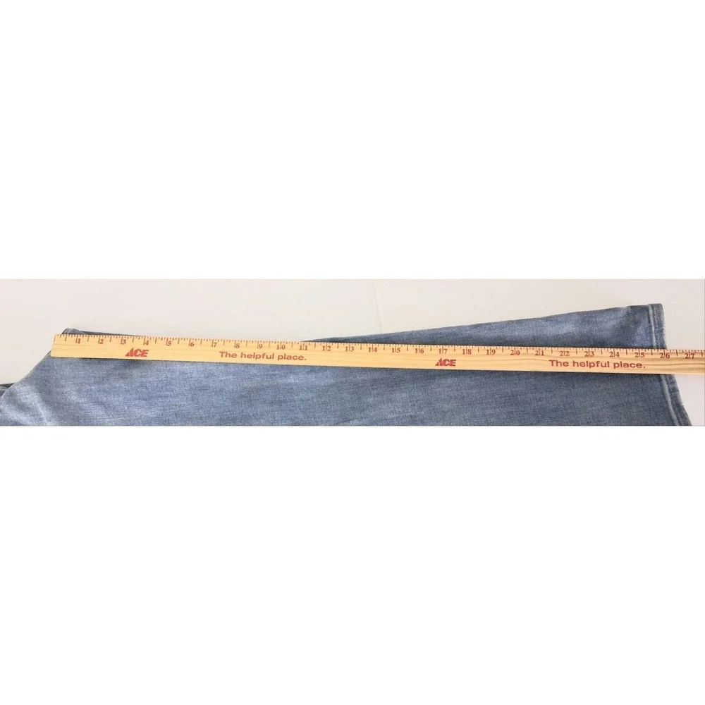 Express Jeans Women's Large Blue Straight Ankle High Rise Flexx Hyper Stretch
